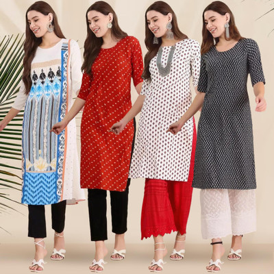 1 Stop Fashion Women Printed A-line Kurta(Multicolor)