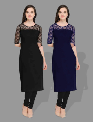 Maheshvi Women Self Design Straight Kurta(Multicolor)