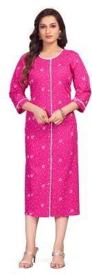 Dishani Women Ethnic Dress Pink, White Dress