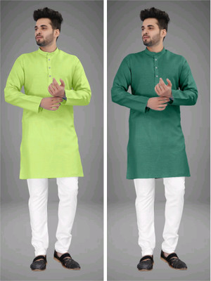 UNIQUE MOMENTS Men Solid A-line Kurta(Multicolor)