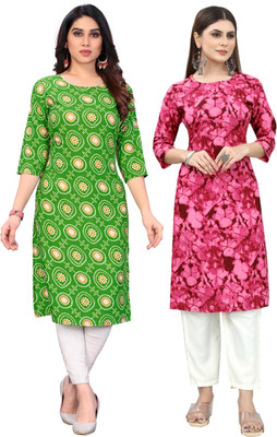 MARIDI FASHION Women Printed Straight Kurta(Multicolor)