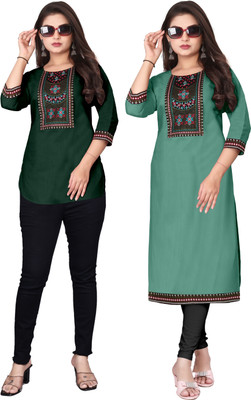 FSR Women Solid A-line Kurta(Multicolor)