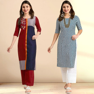 1 Stop Fashion Women Printed A-line Kurta(Multicolor)
