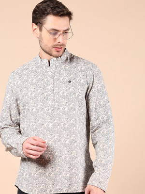 V-MART Men Printed A-line Kurta(Grey)