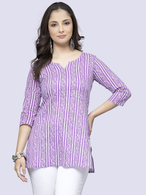 Maheshvi Women Self Design Straight Kurta(Purple)