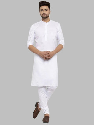 LOOKMARK Men Solid Straight Kurta(White)