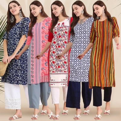 EthnicBasket Women Printed A-line Kurta(Multicolor)