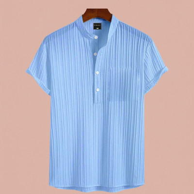 Look Trendy Men Self Design Straight Kurta(Light Blue)