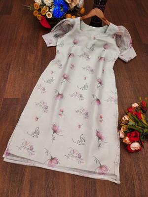XYC Women Printed A-line Kurta(White)