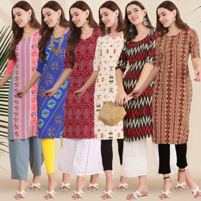 1 Stop Fashion Women Printed A-line Kurta(Multicolor)
