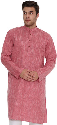 MAHARAJA Men Self Design Straight Kurta(Red)