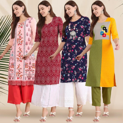 1 Stop Fashion Women Printed A-line Kurta(Multicolor)