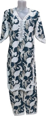 Vaishnavi Enterprises Women Printed Pakistani Kurta(Blue)