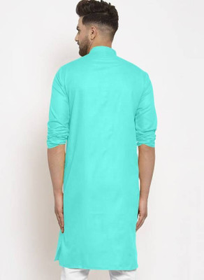 Rashmi Genz Men Printed Straight Kurta(Light Blue)