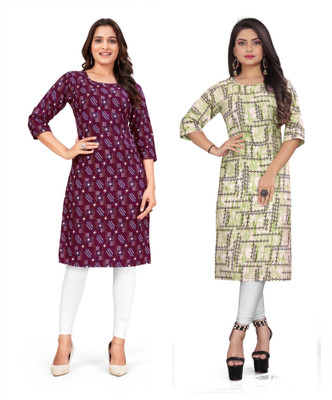 SUMITA SAREE Women Printed Straight Kurta(Multicolor)