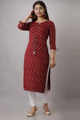 ftDiva Women Paisley Straight Kurta(Maroon)