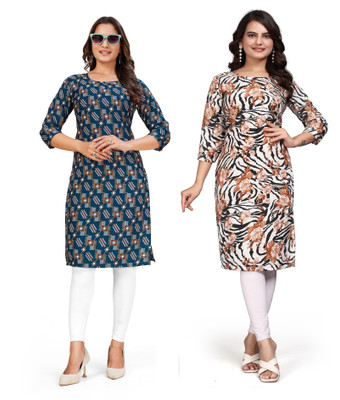 dharmanandan creation Women Printed A-line Kurta(Multicolor)