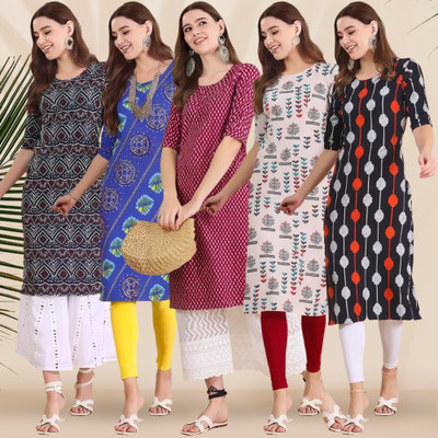 EthnicBasket Women Printed A-line Kurta(Multicolor)