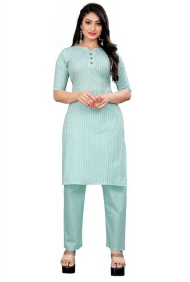 Raj creation Women Embroidered A-line Kurta(Light Blue)