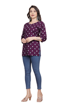 Antraa Cretion Women Printed Straight Kurta(Maroon)