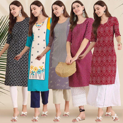 EthnicBasket Women Printed A-line Kurta(Multicolor)