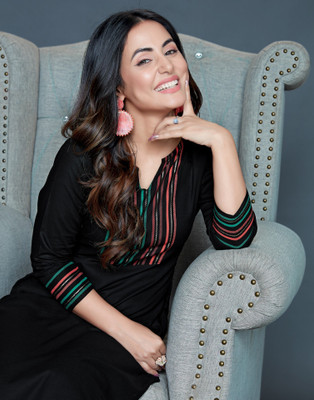 Samah Women Printed High Low Kurta(Multicolor)