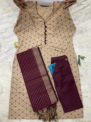 H Q CREATION Solid Kurta, Trouser/Pant & Dupatta Set