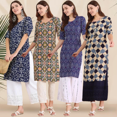EthnicBasket Women Printed A-line Kurta(Multicolor)