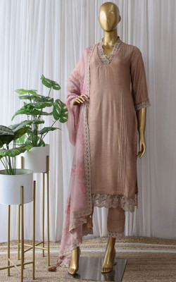 RADHISHAFABS Embroidered Kurta, Palazzo & Dupatta Set
