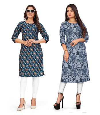 dharmanandan creation Women Printed A-line Kurta(Multicolor)