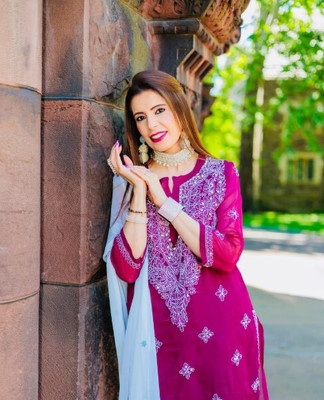 Jagven Fab Women Embroidered, Chikan Embroidery, Embellished Straight Kurta(Black)