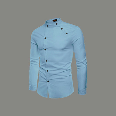 Qlonz Store Men Solid Straight Kurta(Light Blue)