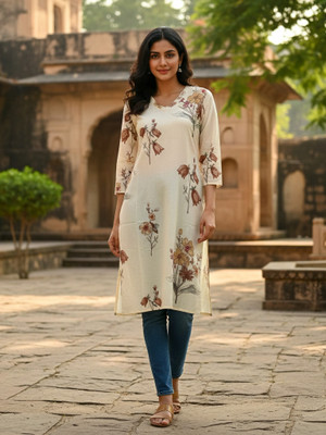 Flavia Creation Women Printed Straight Kurta(Multicolor)