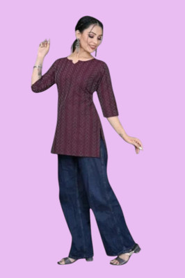 Texpa Creationqe Women Solid Anarkali Kurta(Purple)