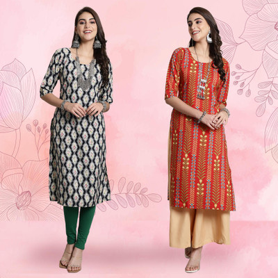 EthnicBasket Women Printed A-line Kurta(Multicolor)