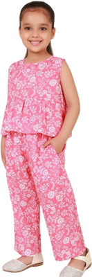 GALAD Girls Printed A-line Kurta(Pink)