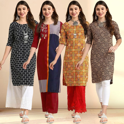 EthnicBasket Women Printed A-line Kurta(Multicolor)