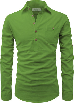 Amrit Trending Men Solid Ethnic Dress Kurta(Light Green)