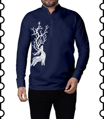 Kavyangle Creation Men Solid Straight Kurta(Light Blue)