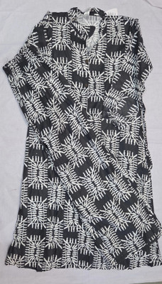 Kommalrgoyall Women Printed Anarkali Kurta(Black, White)