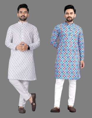 DHASU TRENDZ Men Printed Straight Kurta(Multicolor)