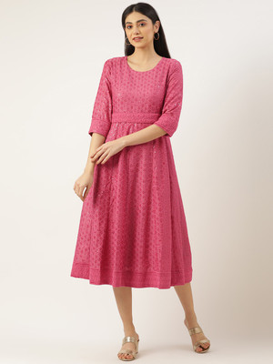 SWAGG INDIA Flared/A-line Gown(Pink)