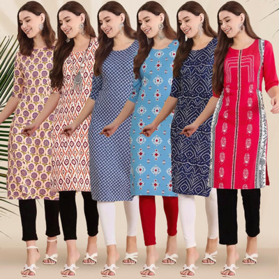 1 Stop Fashion Women Printed A-line Kurta(Multicolor)
