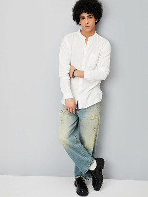 MAX Men Solid A-line Kurta(White)