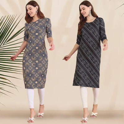 EthnicBasket Women Printed A-line Kurta(Multicolor)