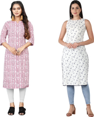 HouseOfCommon Women Self Design Straight Kurta(Multicolor)