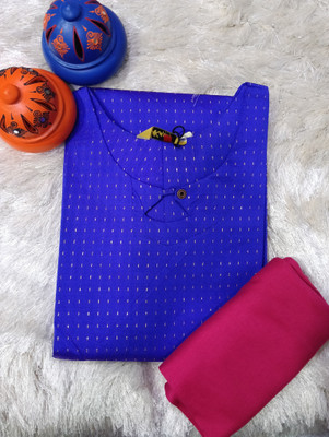 Josh Women Solid A-line Kurta(Blue)