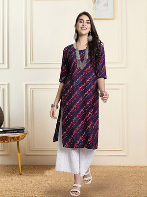 1 Stop Fashion Women Printed A-line Kurta(Multicolor)