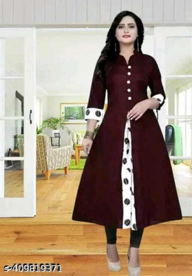 Suhani Fashion Women Embroidered Straight Kurta(Maroon)