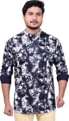 MADE IN THE SHADE Men Self Design Straight Kurta(Dark Blue)